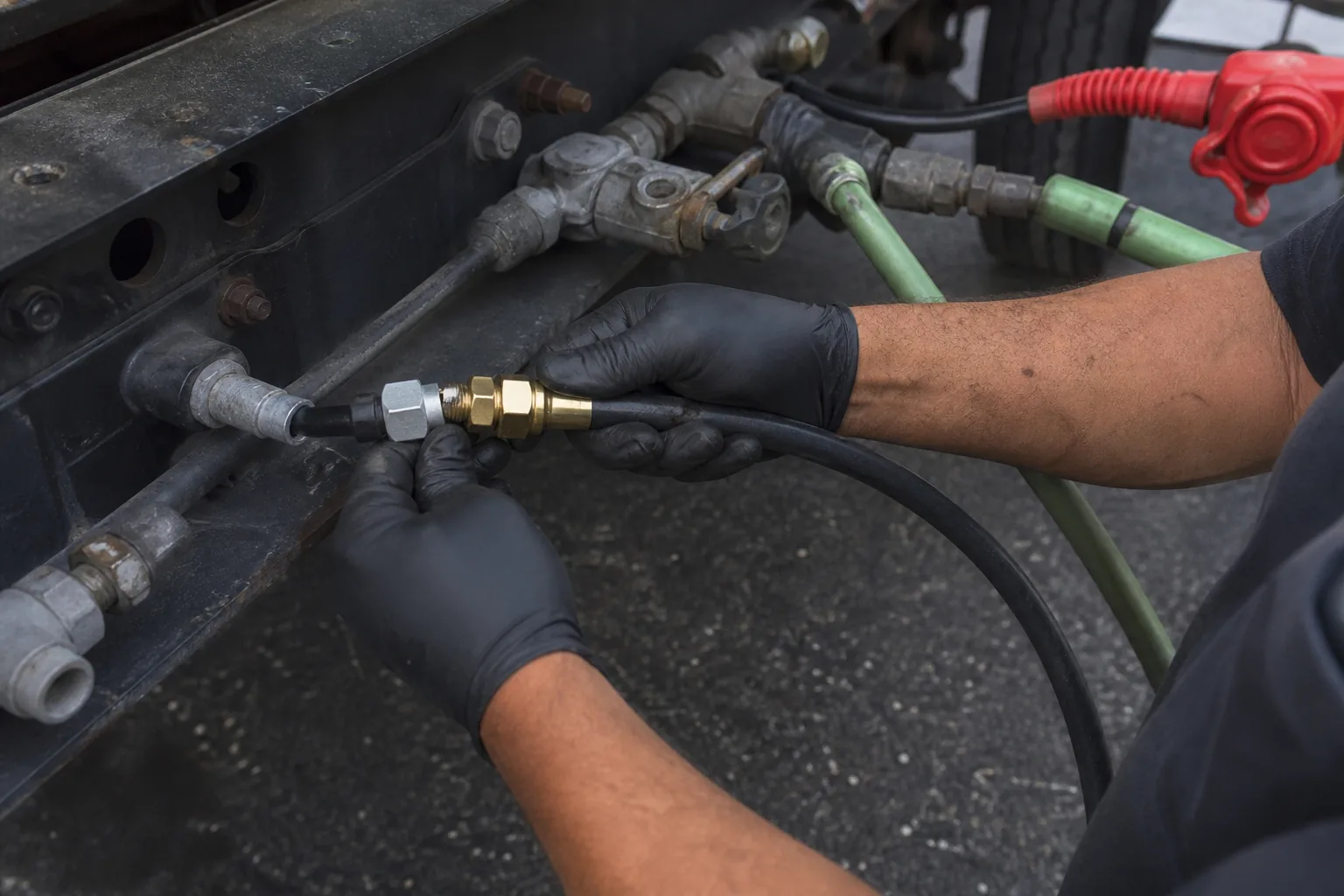 Air brake line repair