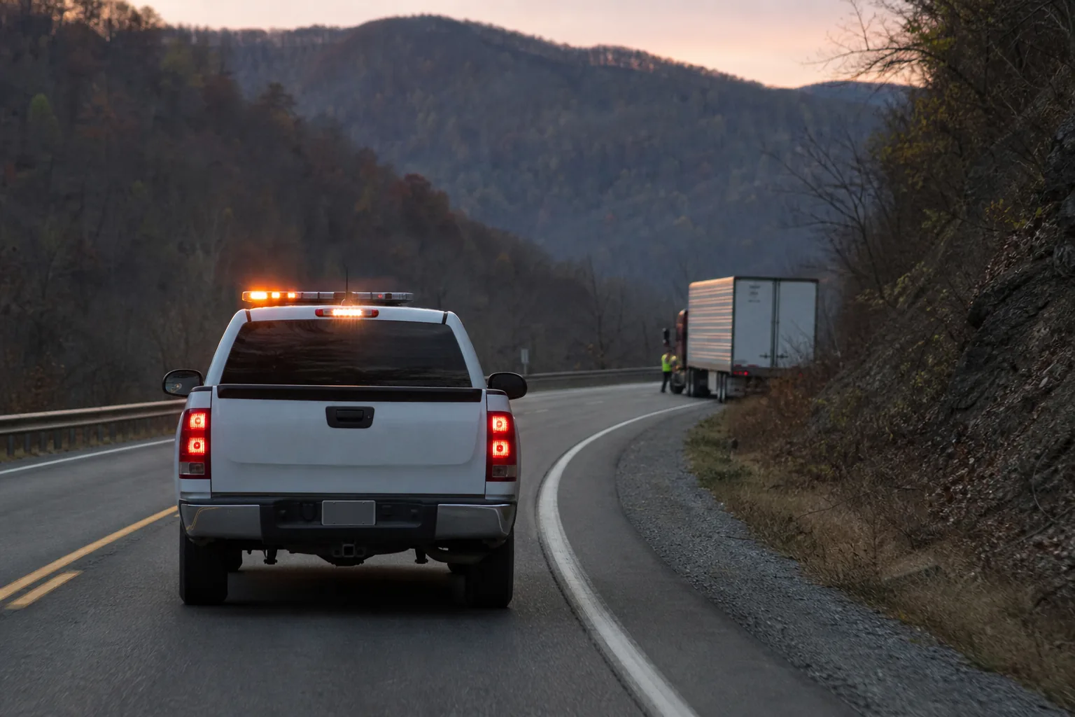 Mobile dispatch truck en route