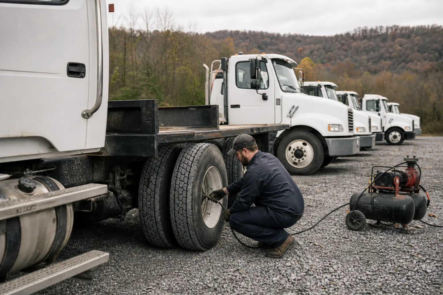 On-site fleet tire service