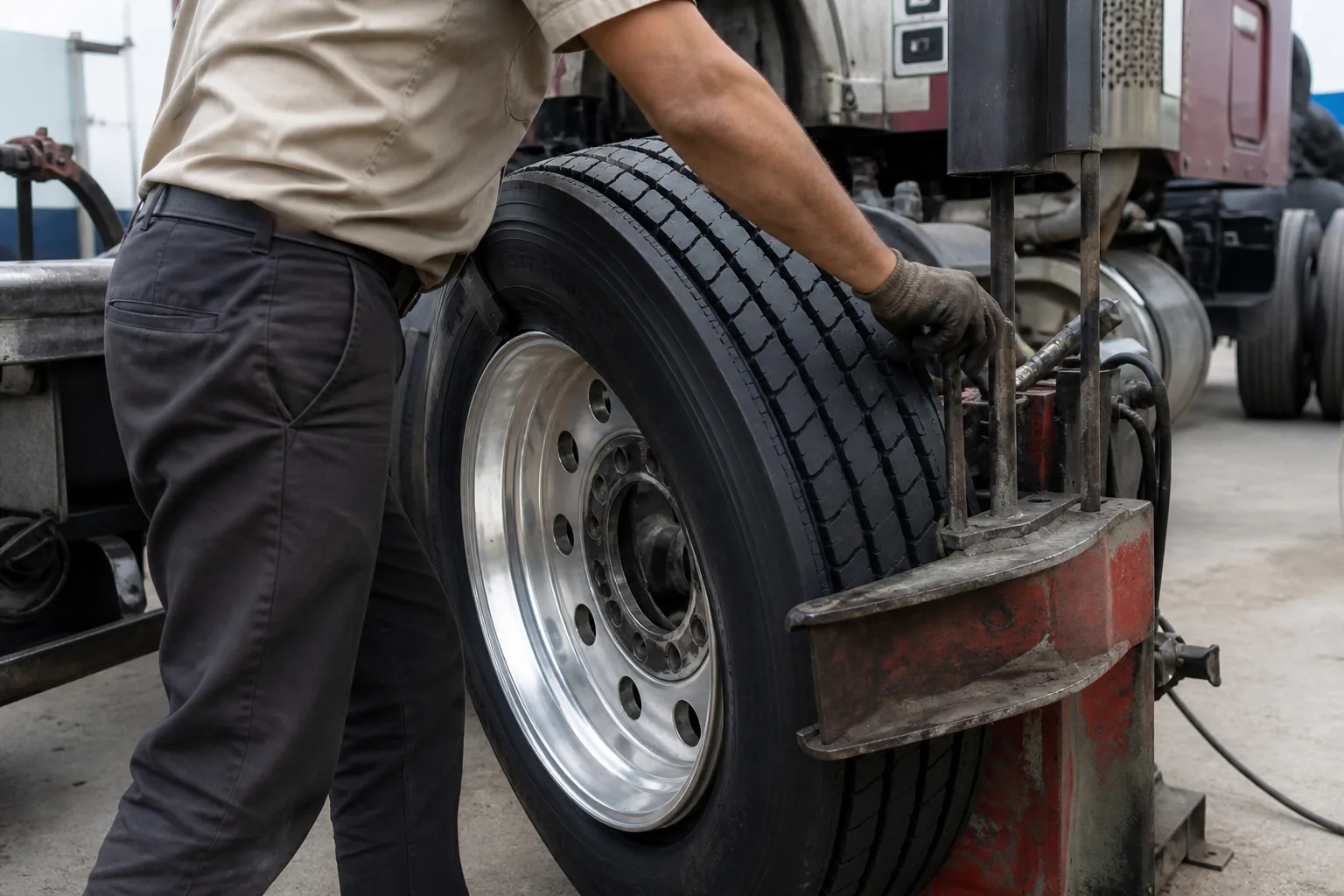 Semi truck tire replacement
